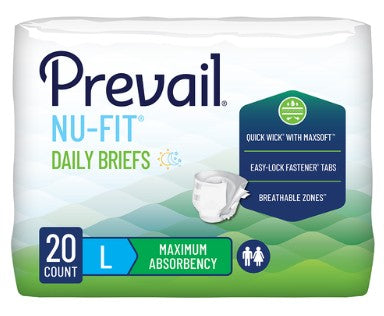 Prevail® Nu-Fit® Unisex Adult Incontinence Brief