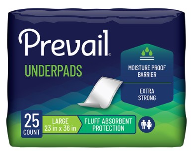 Prevail® Underpad 23 X 36 Inch Disposable Fluff Light Absorbency