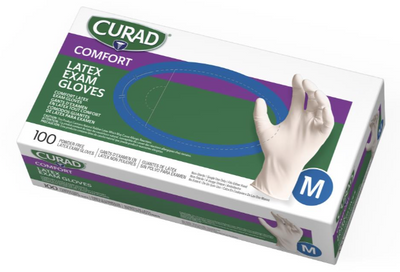CURAD Powder-Free Textured Latex Exam Gloves (Box)