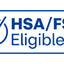 A blue and white badge graphic with a checkmark inside a circle and the text 'HSA/FSA Eligible'.