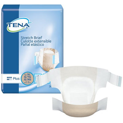TENA® Stretch™ Plus Brief (Diaper) - Moderate Absorbency