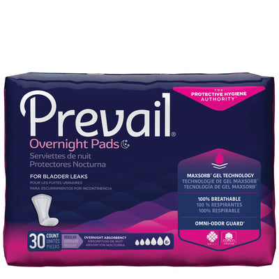 Prevail® Daily Pads Overnight 16 Inch Length Heavy Absorbency