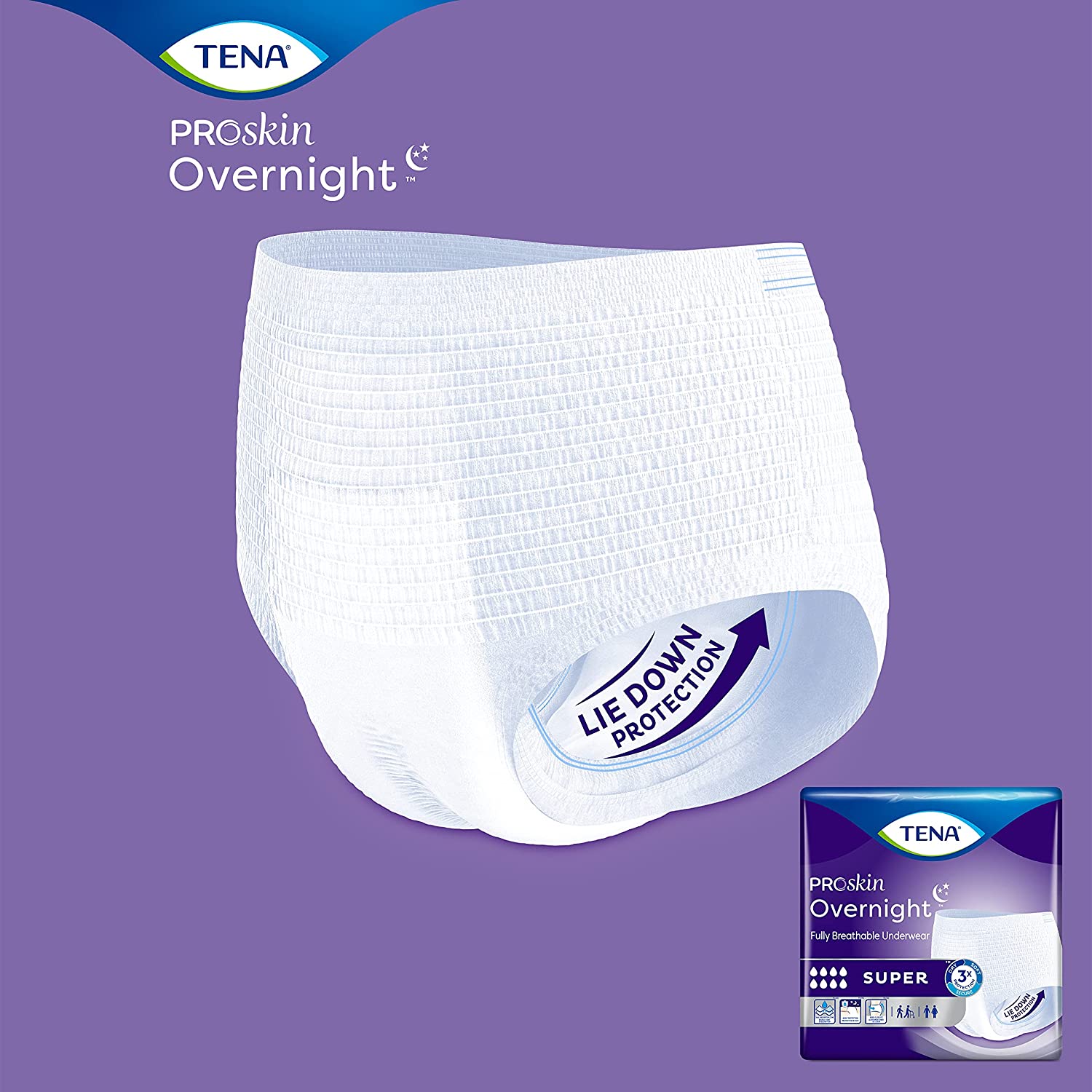 TENA Overnight Super Protective Underwear, X-Large (Case of 48)